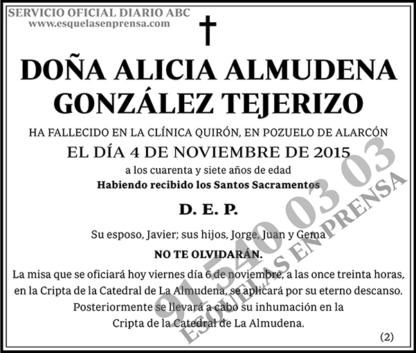 Alicia Almudena González Tejerizo